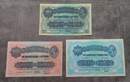 Réimpression sur papier avec filigrane Afrique de l'Est 1921-1933, administration britannique, colonie du Royaume-Uni.