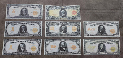 Réimpression sur papier avec filigrane États-Unis 1905-1913, pièce Dollar Or LIVRAISON GRATUITE !!