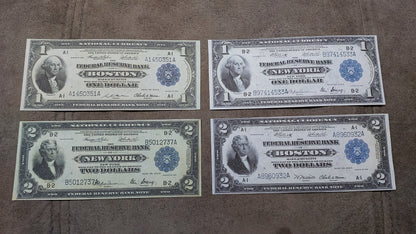 Réimpression sur papier avec filigrane de la Banque de Réserve fédérale des États-Unis 1914 LIVRAISON GRATUITE !