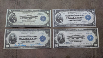 Réimpression sur papier avec filigrane de la Banque de Réserve fédérale des États-Unis 1914 LIVRAISON GRATUITE !