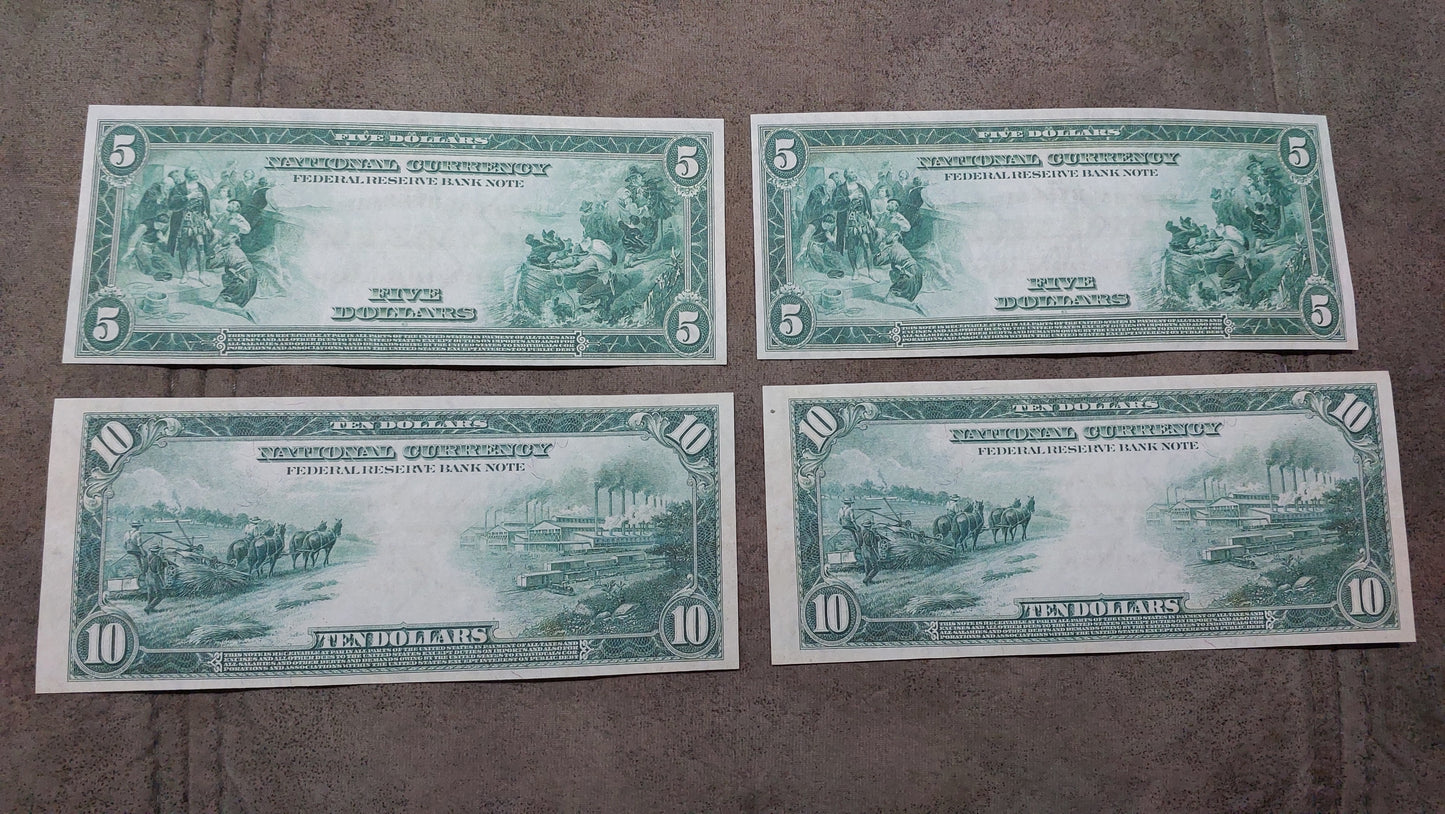 Reprint on paper with W/M United States Federal Reserve Bank 1914 FREE SHIPPING!