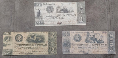 Réimpression États-Unis Monnaie obsolète Texas 1839-1841 a. ENSEMBLE-I, LIVRAISON GRATUITE!