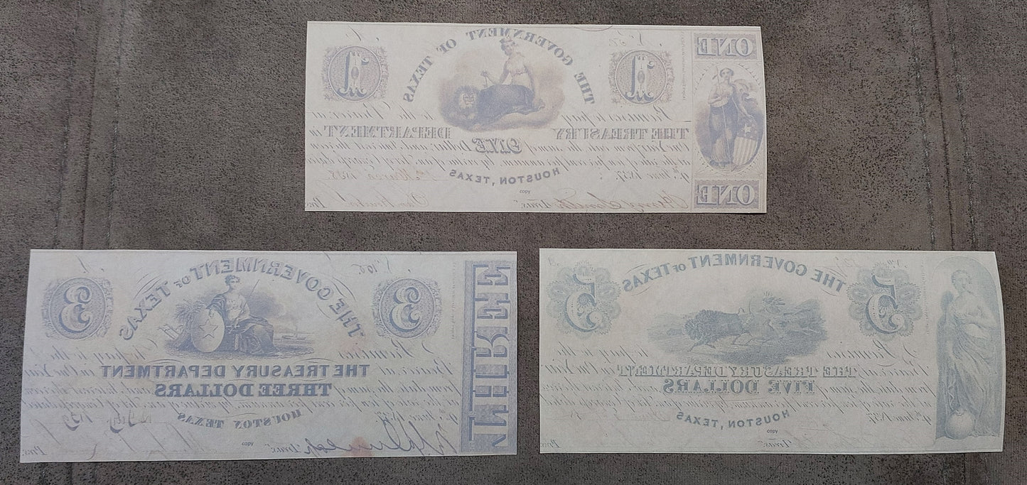 Reprint United States Obsolete Currency Texas 1838-1843 y. SET-H, FREE SHIPPING!