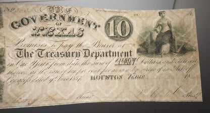 Réimpression Billets de banque périmés des États-Unis Texas 1838-1843. SET-H, LIVRAISON GRATUITE !