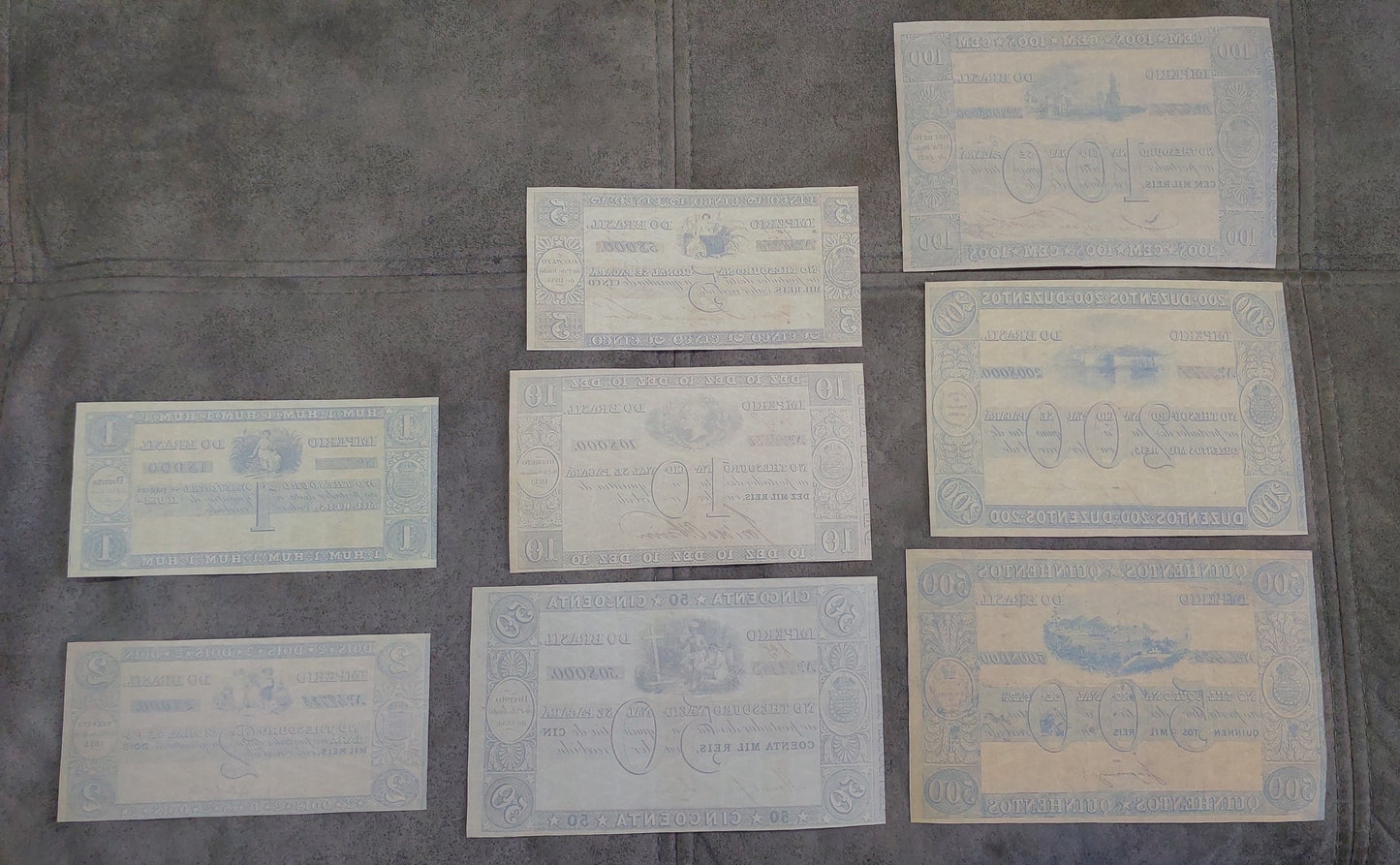 Reprint on paper with W/M Brazil notes 1835 y.  Thesouro Nacional FREE SHIPPING