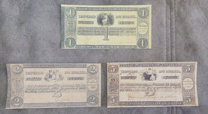 Réimpression sur papier avec filigrane Billets Brésil 1835 y. Thesouro Nacional LIVRAISON GRATUITE