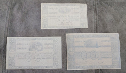 Réimpression sur papier avec filigrane Billets Brésil 1835 y. Thesouro Nacional LIVRAISON GRATUITE