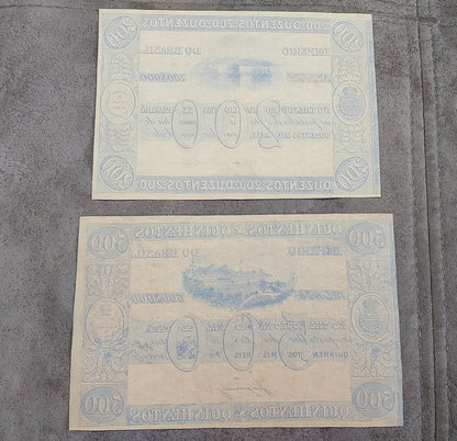 Réimpression sur papier avec filigrane Billets Brésil 1835 y. Thesouro Nacional LIVRAISON GRATUITE