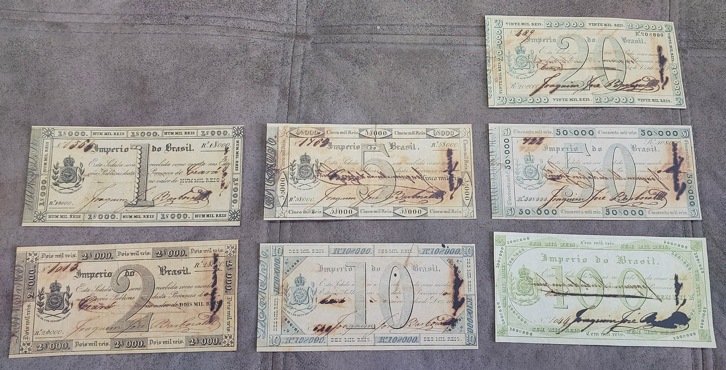 Reprint on paper with W/M Brazil banknotes 1833 y. Copper Exchange FREE SHIPPING