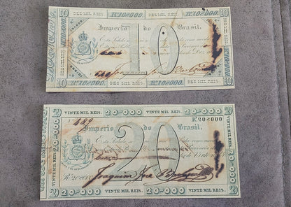 Réimpression sur papier de billets de banque brésiliens de 1833 avec filigrane. Échange de cuivre LIVRAISON GRATUITE