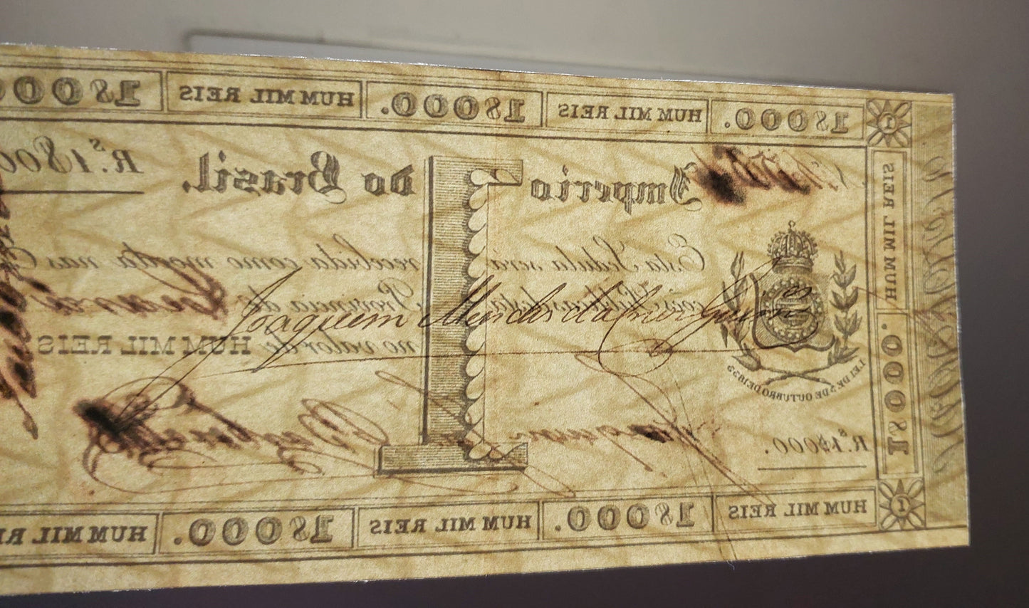 Reprint on paper with W/M Brazil banknotes 1833 y. Copper Exchange FREE SHIPPING