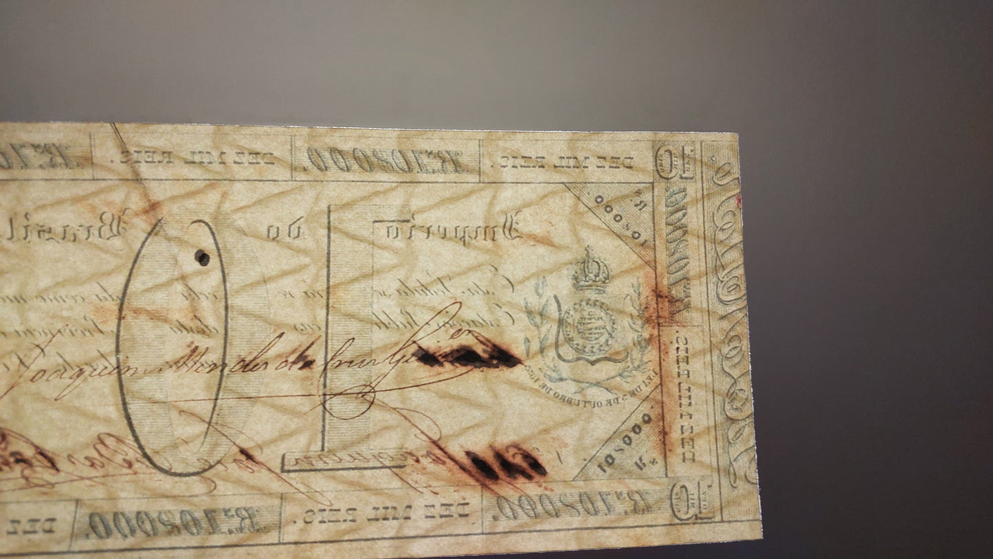 Reprint on paper with W/M Brazil banknotes 1833 y. Copper Exchange FREE SHIPPING
