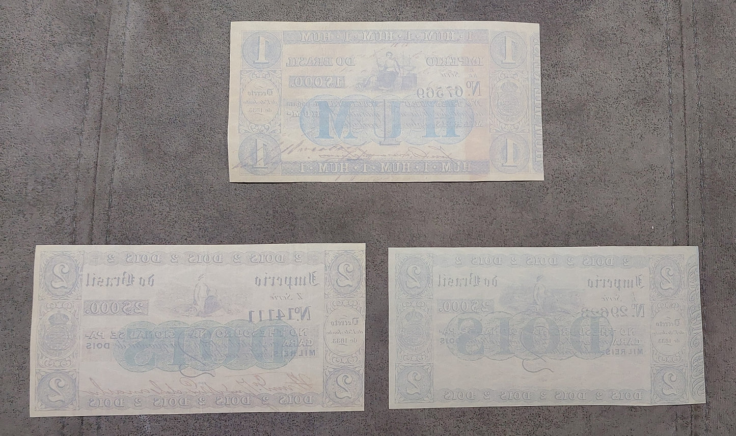 Reprint on paper with W/M Brazil notes 1852 - 1870 y.  FREE SHIPPING