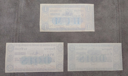 Réimpression sur papier avec filigrane Billets Brésil 1852 - 1870. LIVRAISON GRATUITE