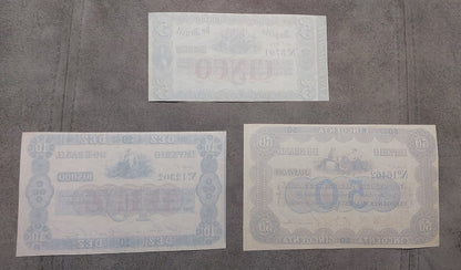 Réimpression sur papier avec filigrane Billets Brésil 1852 - 1870. LIVRAISON GRATUITE