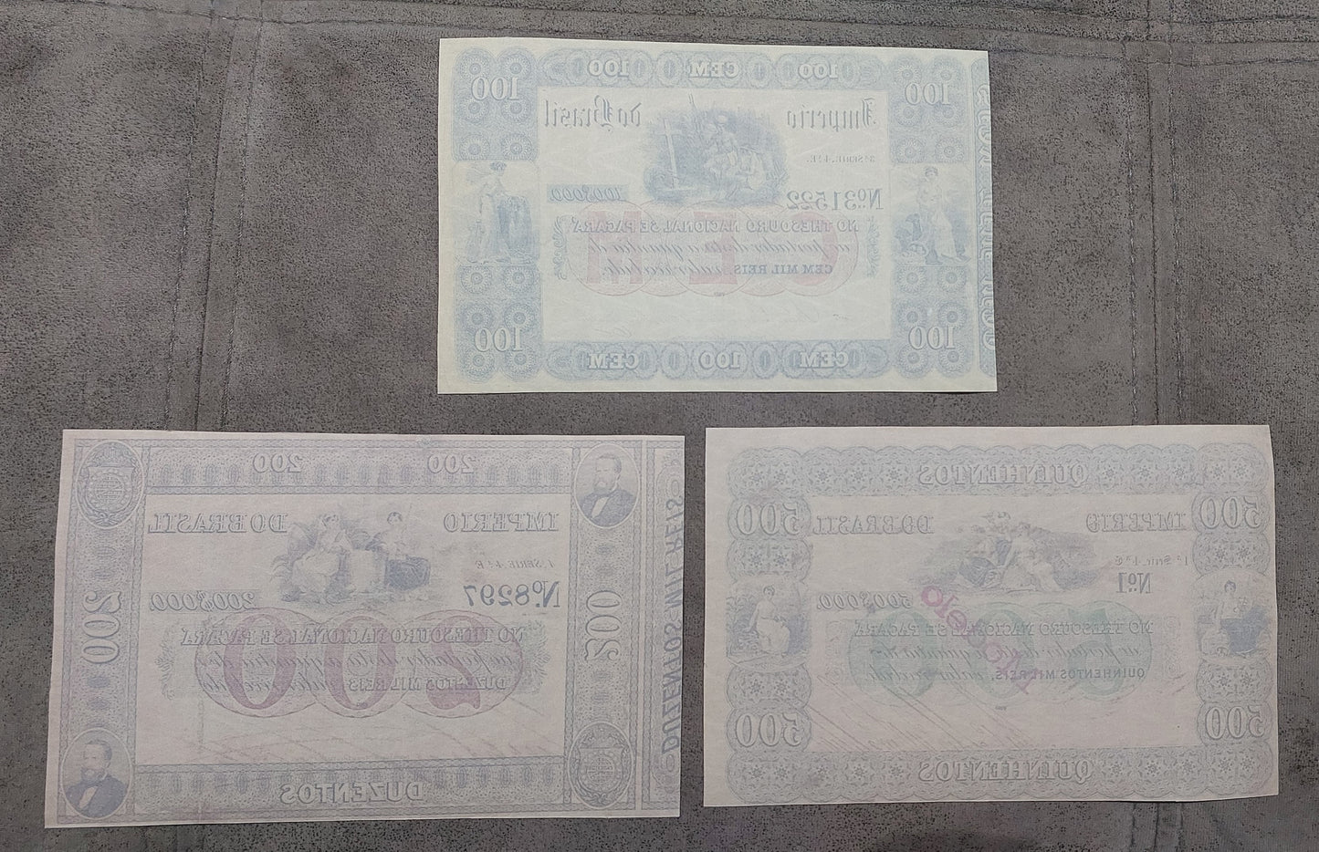 Reprint on paper with W/M Brazil notes 1852 - 1870 y.  FREE SHIPPING