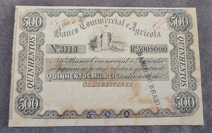 Réimpression sur papier avec filigrane de billets de banque brésiliens 1837-1858 LIVRAISON GRATUITE