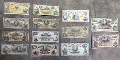 Reimpresión en papel con W/M Billetes mixtos de Brasil 1868 - 1883 y. ENVÍO GRATIS ! 