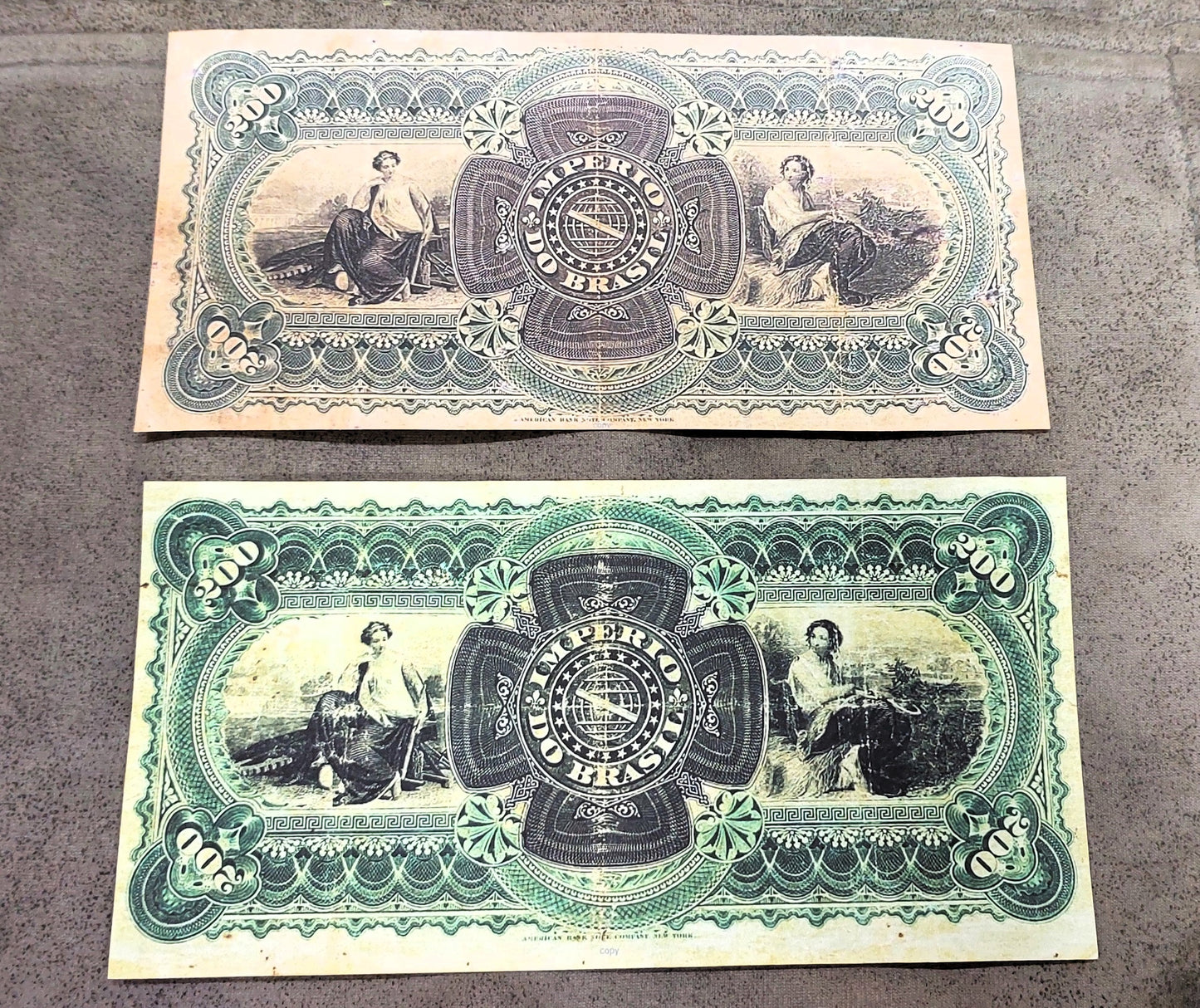 Reprint on paper with W/M Mixed Brazil banknotes 1868 - 1883 y.  FREE SHIPPING !