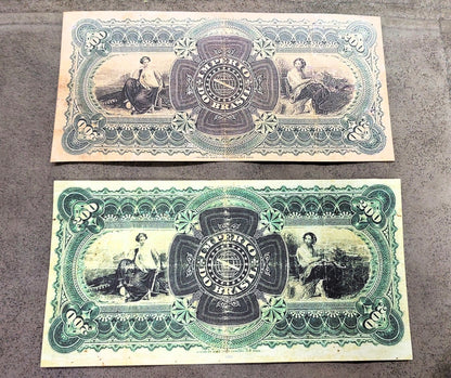 Reimpresión en papel con W/M Billetes mixtos de Brasil 1868 - 1883 y. ENVÍO GRATIS ! 
