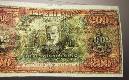 Réimpression sur papier avec filigrane Billets brésiliens mixtes 1885 - 1890. LIVRAISON GRATUITE !