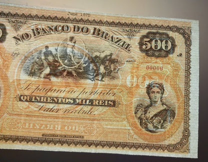Réimpression sur papier avec filigrane Billets de banque brésiliens de Nice 1866 - 1891. LIVRAISON GRATUITE !