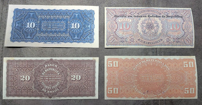 Réimpression sur papier avec filigrane, billets de banque Nice Brésil 1890 - 1891. LIVRAISON GRATUITE !