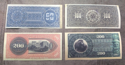Réimpression sur papier avec filigrane, billets de banque Nice Brésil 1890 - 1891. LIVRAISON GRATUITE !
