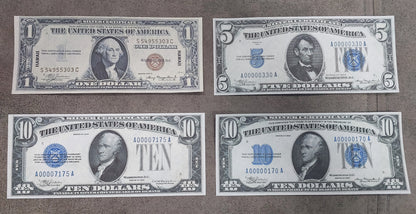 Réimpression sur papier avec filigrane Billets de banque en argent des États-Unis 1928-1935 LIVRAISON GRATUITE
