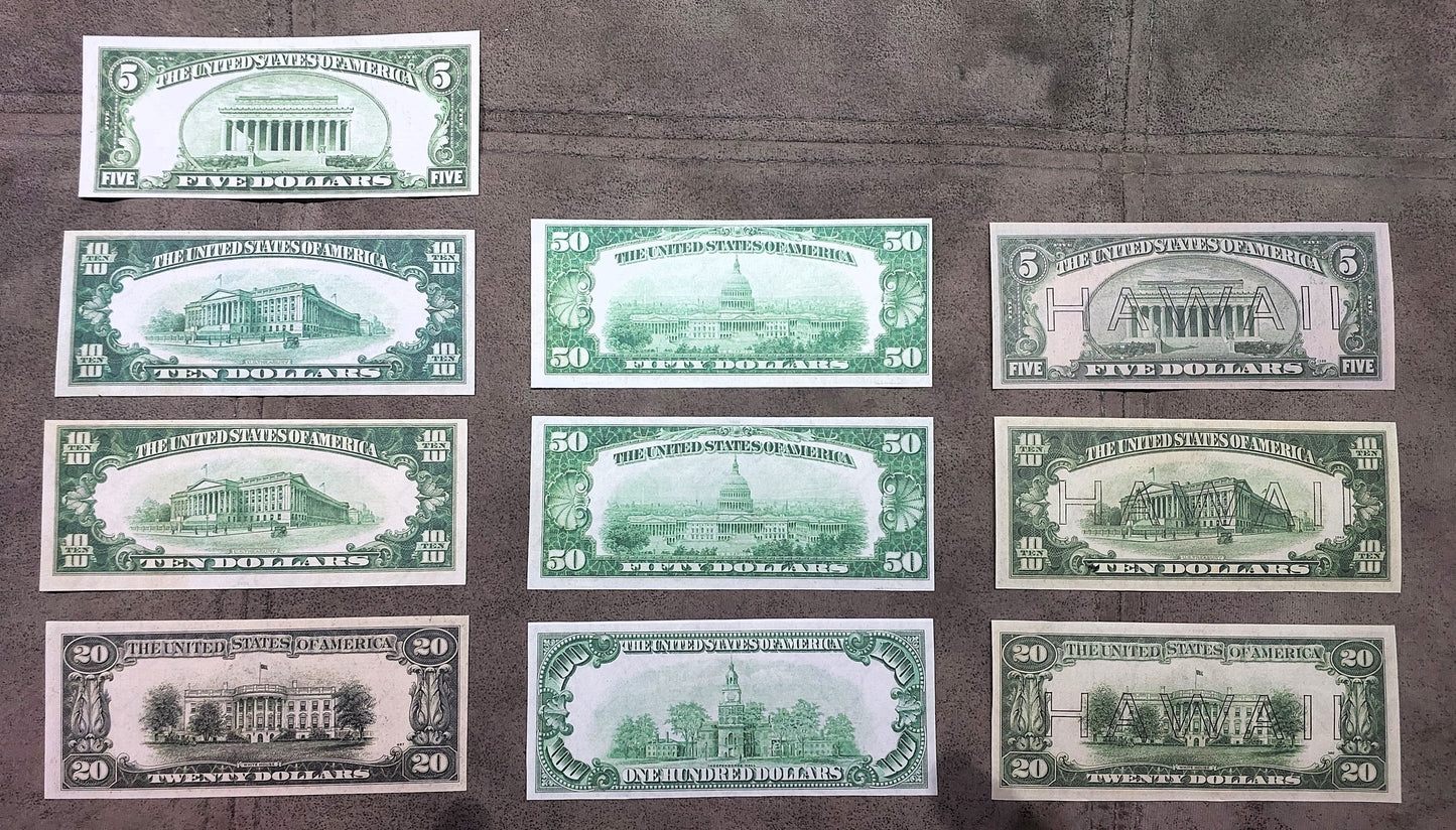 Reprint on paper with W/M United States banknotes 1934-1935 FREE SHIPPING