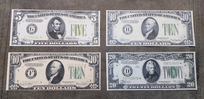 Réimpression sur papier avec filigrane Billets des États-Unis 1934-1935 LIVRAISON GRATUITE