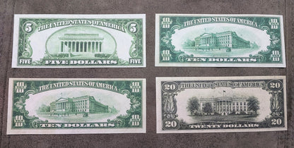 Réimpression sur papier avec filigrane Billets des États-Unis 1934-1935 LIVRAISON GRATUITE