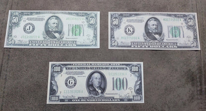 Réimpression sur papier avec filigrane Billets des États-Unis 1934-1935 LIVRAISON GRATUITE