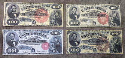 Réimpression sur papier avec filigrane Billets de banque des États-Unis 20-1000$ 1880 Différents sceaux!