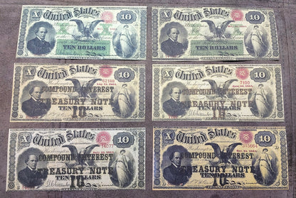 Reprint on paper with W/M United States 1863-1865 y. TREASURY NOTE FREE SHIPPING