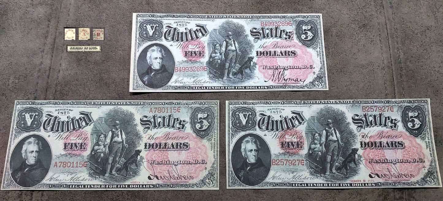 Reprint on paper with W/M United States All types 1874-1875 FREE SHIPPING !