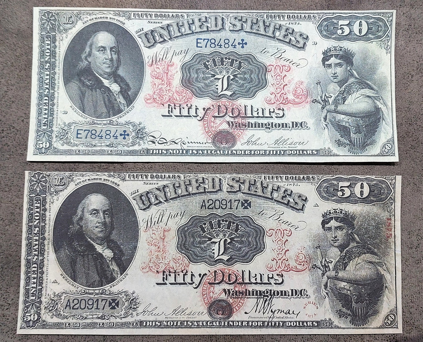 Reprint on paper with W/M United States All types 1874-1875 FREE SHIPPING !