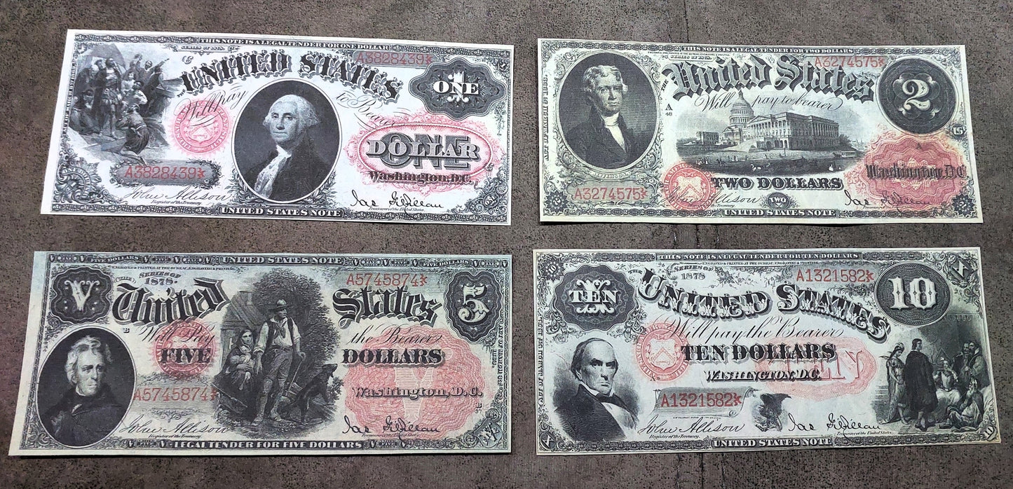 Reprint on paper with W/M United States banknotes 1878 y. FREE SHIPPING!