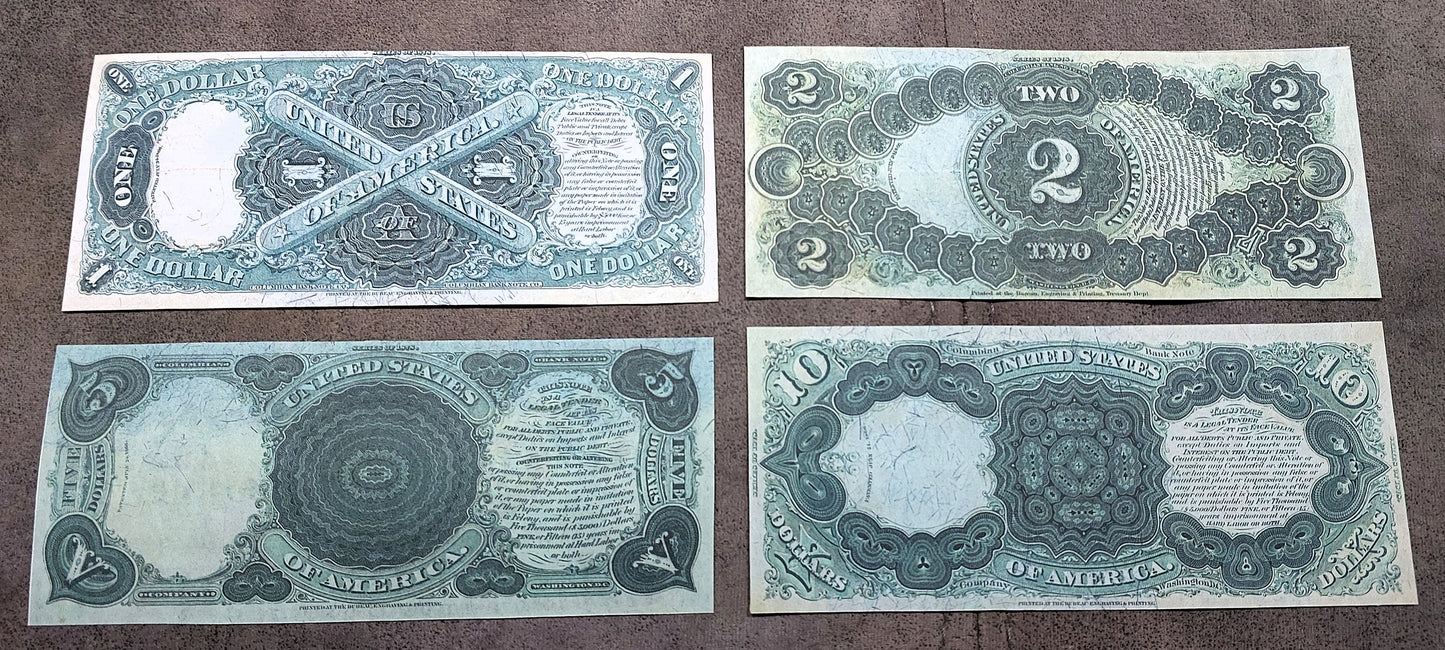 Reprint on paper with W/M United States banknotes 1878 y. FREE SHIPPING!