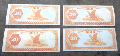 Réimpression sur papier avec filigrane États-Unis 1882 Toutes les pièces d'un dollar en or LIVRAISON GRATUITE