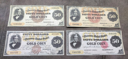 Réimpression sur papier avec filigrane États-Unis 1882 Toutes les pièces d'un dollar en or LIVRAISON GRATUITE