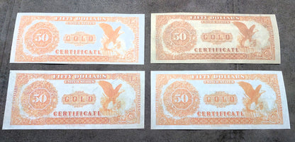 Réimpression sur papier avec filigrane États-Unis 1882 Toutes les pièces d'un dollar en or LIVRAISON GRATUITE