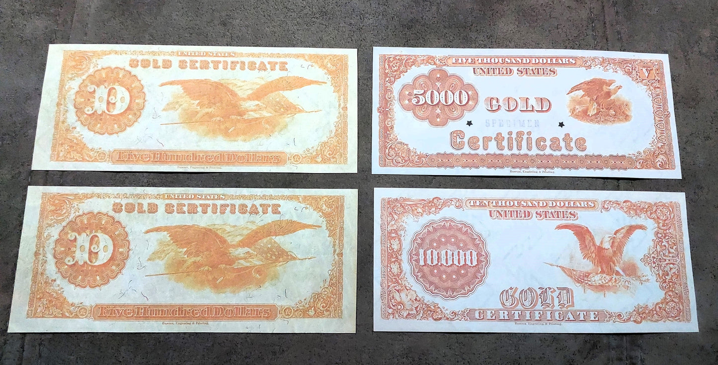 Nachdruck auf Papier mit W/M Vereinigte Staaten 1882 Alle Arten Golddollar KOSTENLOSER VERSAND