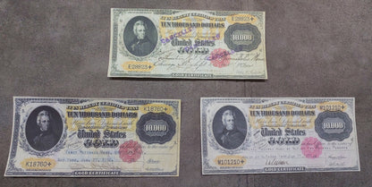 Réimpression sur papier avec filigrane Certificat or des États-Unis 1888-1900. LIVRAISON GRATUITE
