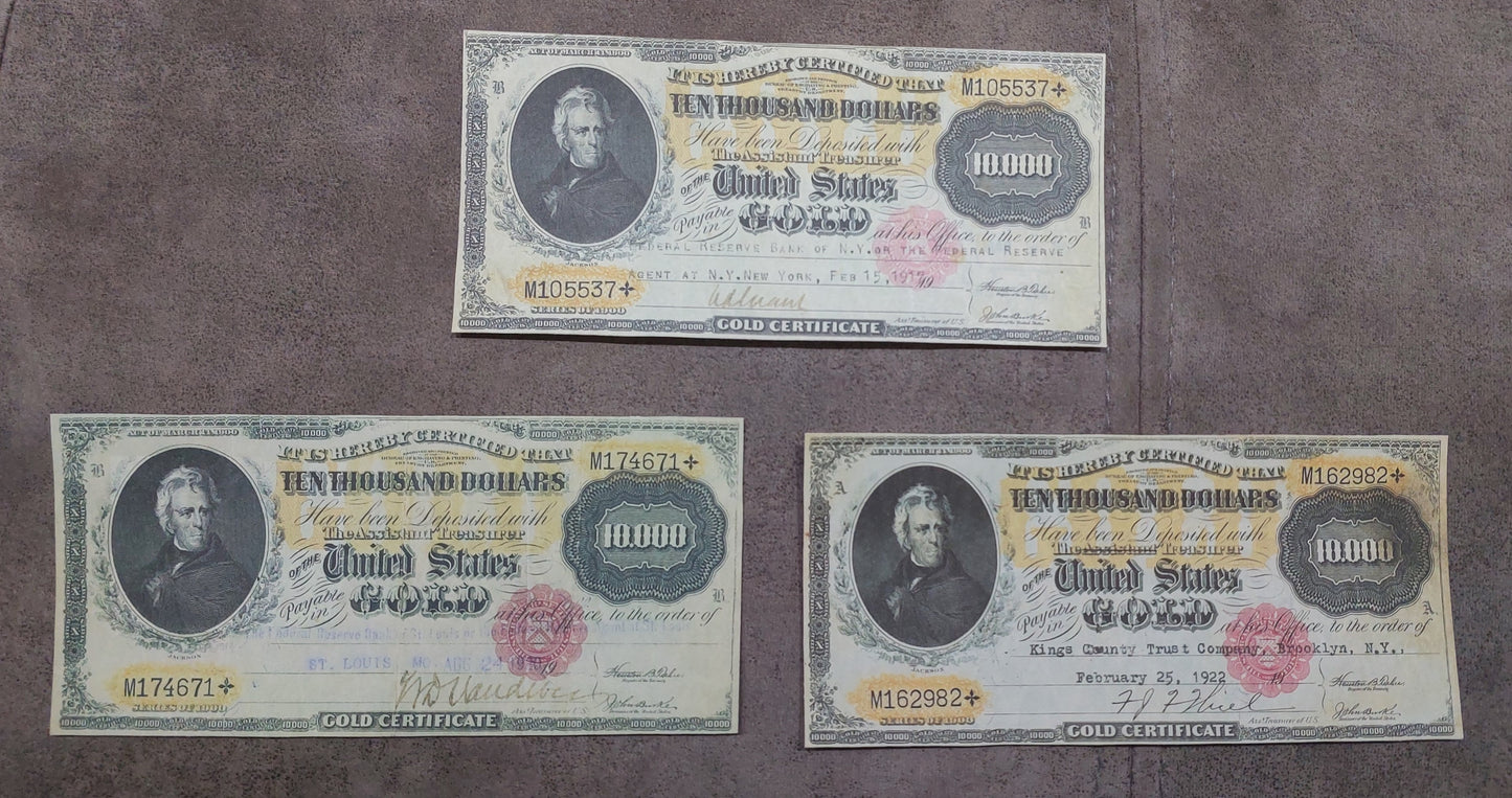 Reprint on paper with W/M United States Gold Certificate 1888-1900 y. FREE SHIPP