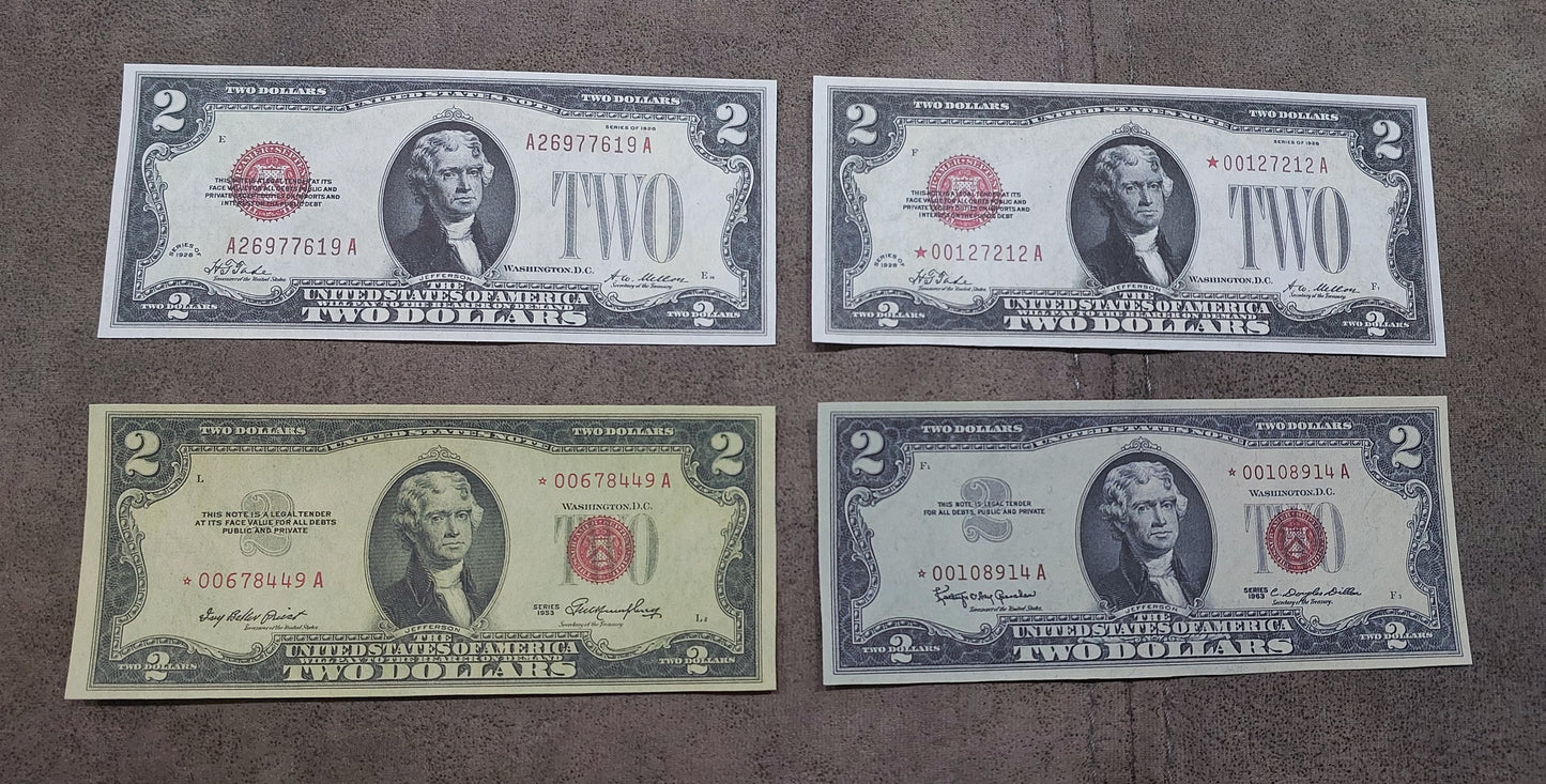 Reprint on paper with W/M United States Legal Tender notes 1928-1966 FREE SHIPP.