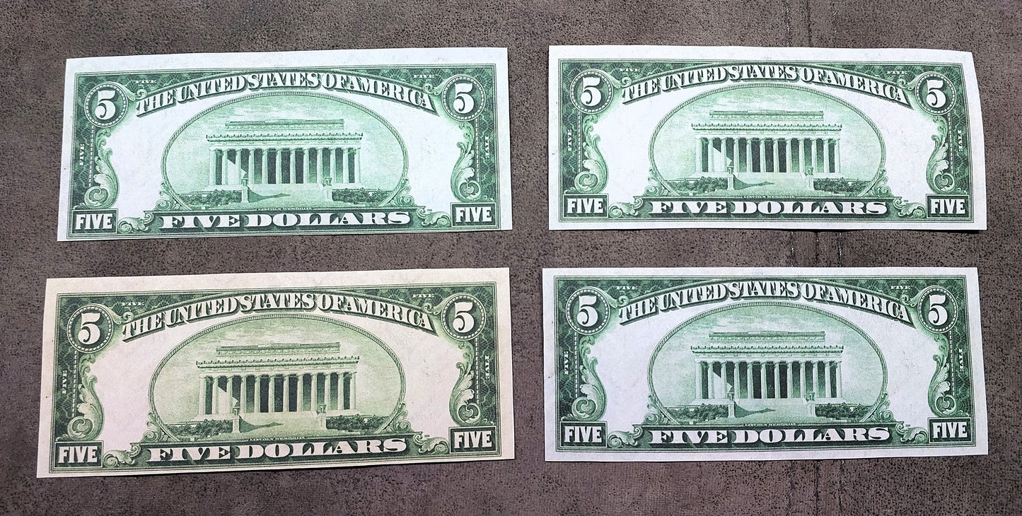 Reprint on paper with W/M United States Legal Tender notes 1928-1966 FREE SHIPP.