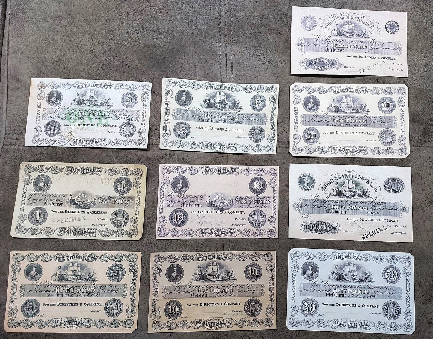 Reprint on paper with W/M Set-C 1852-1903 Australia-New Zealand Free Shipping