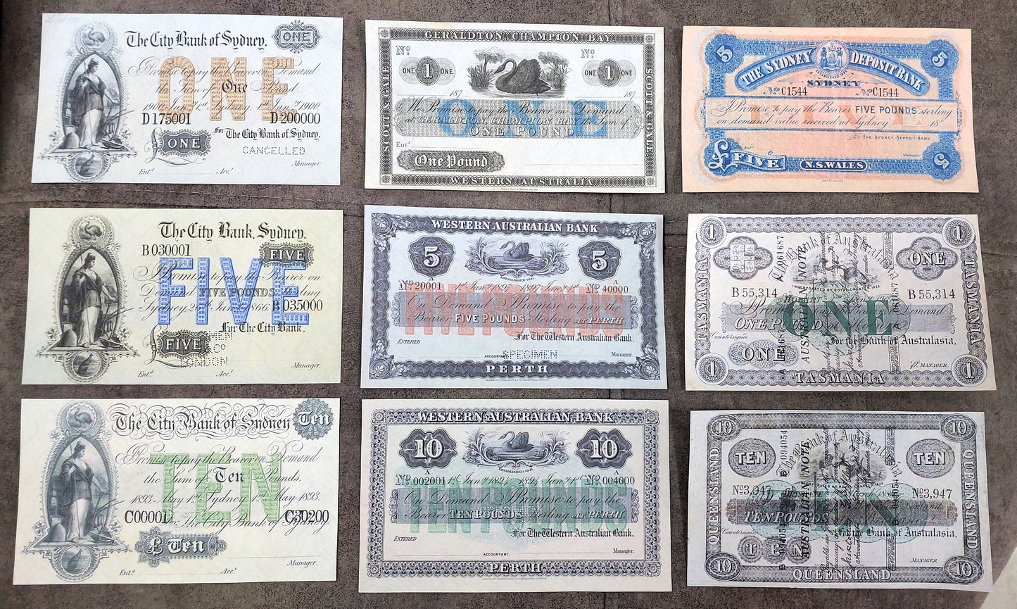 Reprint on paper with W/M Set-E 1866-1910 Australia Free Shipping !!!