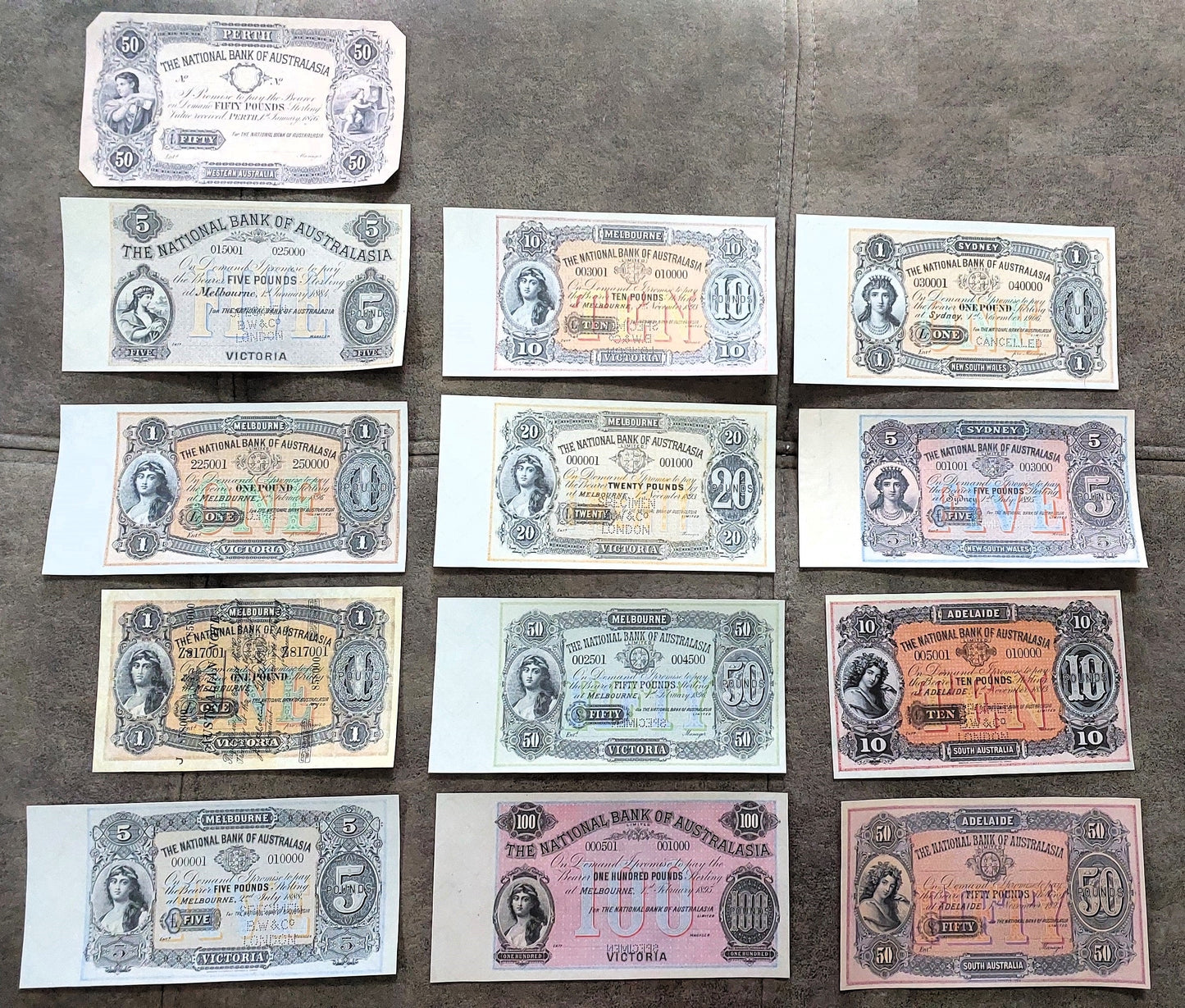 Reprint on paper with W/M Set-B 1876-1910 Australia Free Shipping !!!